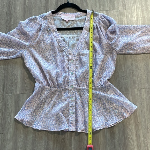 Sincerely Ours Women Peplum Top Small Pink Babydoll Girlhoodcore Cottagecore - Picture 13 of 16